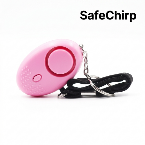 SafeChirp 2-Pack — two 130dB personal safety alarms with LED strobe and USB-C, ready to gift